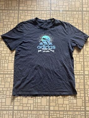 Adidas Black Tee with Subtle White Logo